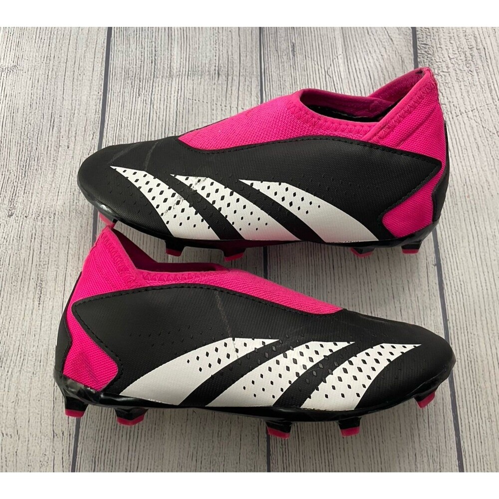 adidas Kids Soccer Cleats in Black, White & Hot Pink